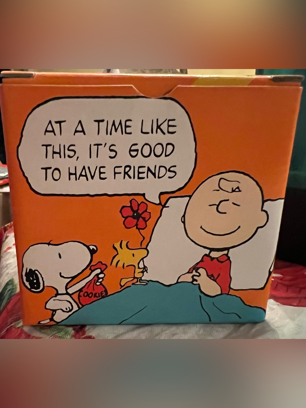 Peanuts Orange Charlie Brown, Snoopy & Woodstock coffee mug